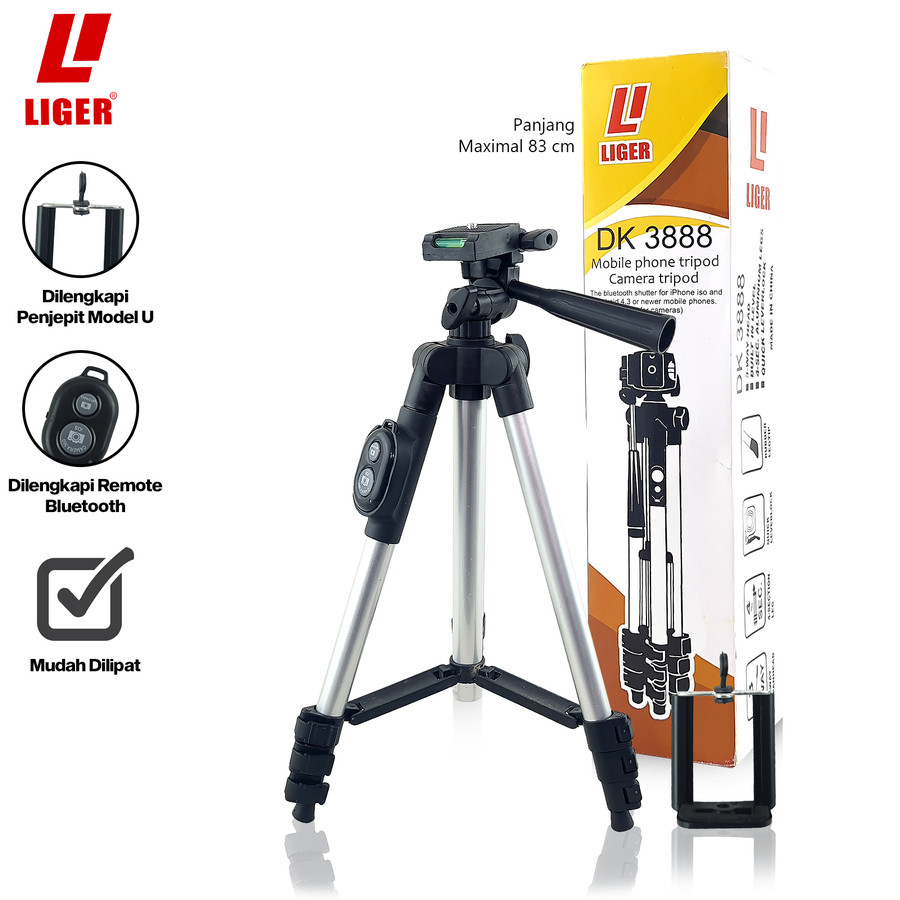 Liger Tripod Remote Bluetooth DK-3888 Handphone dan Kamera