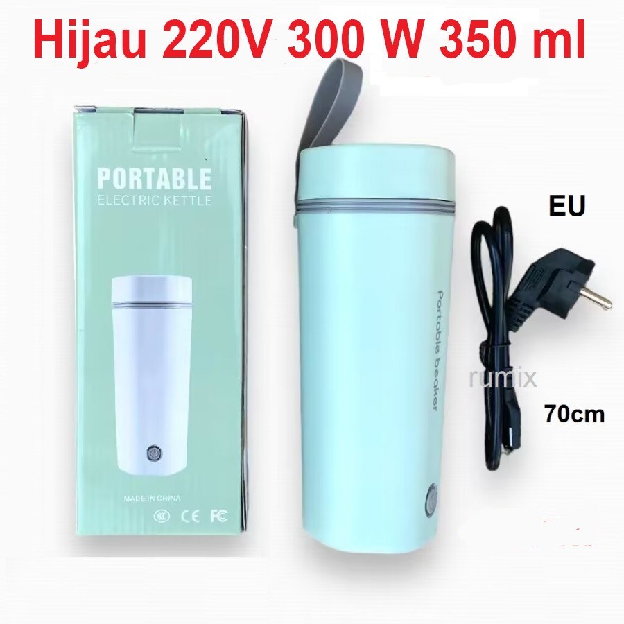 Pemanas Air Listrik Gelas Pemanas Electric Thermos Kettle Portable 450 - Hijau 220V