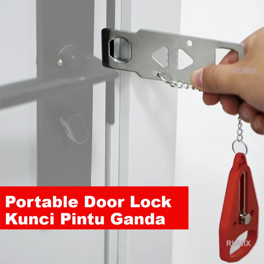 Portable Door Lock Travel Hotel Kunci Ganda Pintu Kos Rumah Toilet