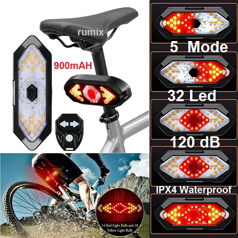 Lampu Belakang Sadel LED Braking Rem Sein Hazard Remot Remote Wireless Nirkabel Sepeda Bicyle MTB Road Bike Lipat Turn